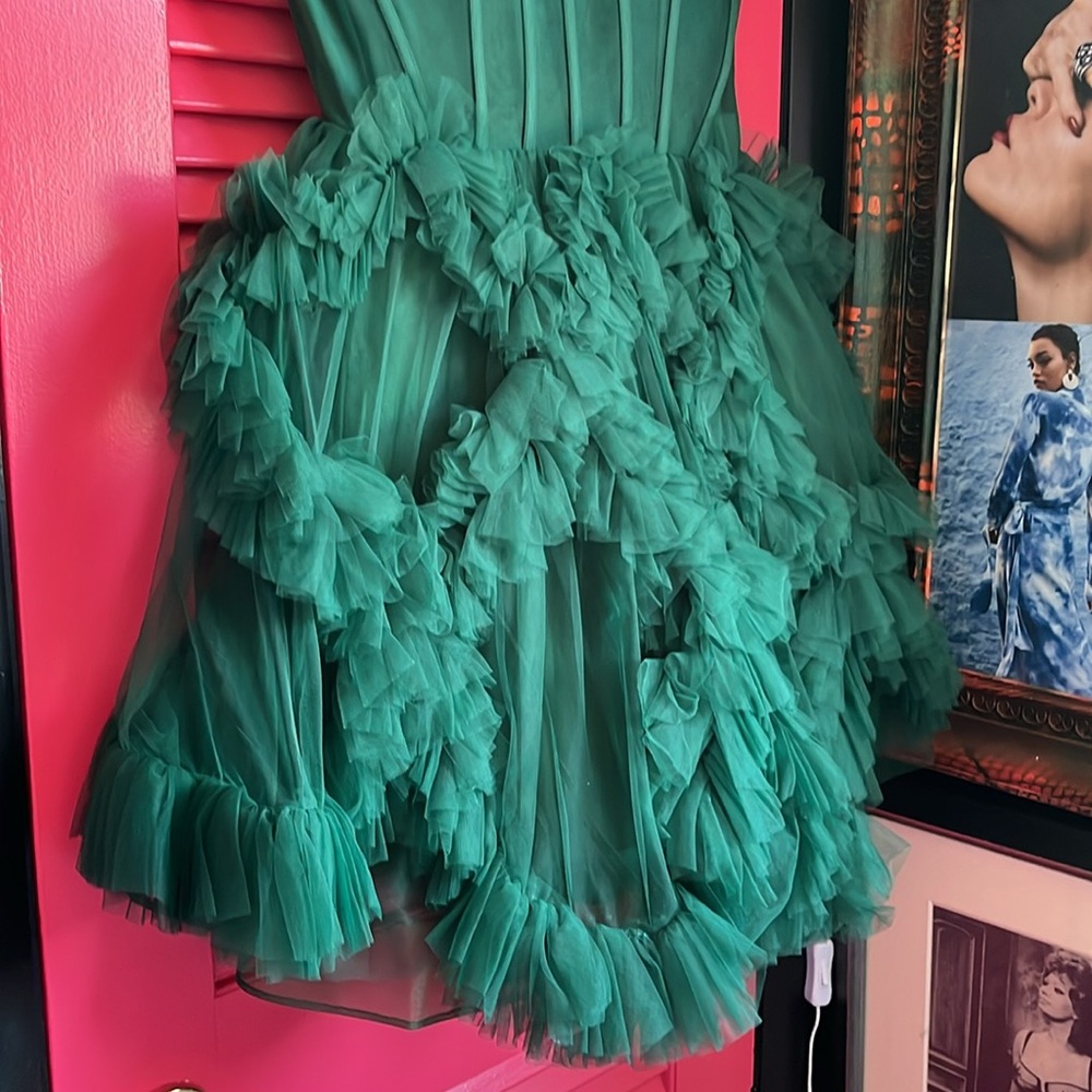 NWT NOX PROM EMERALD Elegant Green Strapless Dress - Picture 6 of 17